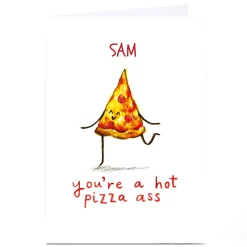 Card Factory Personalised Whale & Bird Card - Hot Pizza Ass