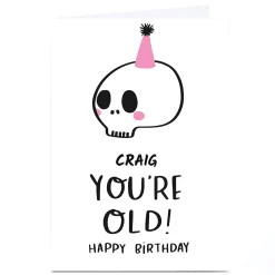 Sale Personalised Whale & Bird Birthday Card - You're Old! For Friend|For Friend