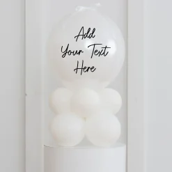 Hot Personalised White Air-Filled Bubble Stack - DELIVERED INFLATED! Personalised Party|Wedding Party
