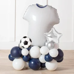 Kids Card Factory Personalised White Football Shirt Balloon Stack - Delivered Inflated!