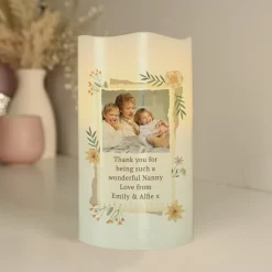 Clearance Personalised Wild Flowers Photo Upload LED Candle Photo Gifts|Scented Candles