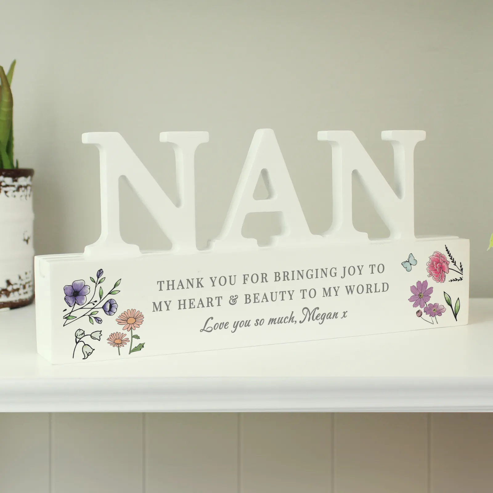 Online Personalised Wild Flowers Nan Ornament Personalised Canvas & Wall Art|Photo Prints & Wall Art