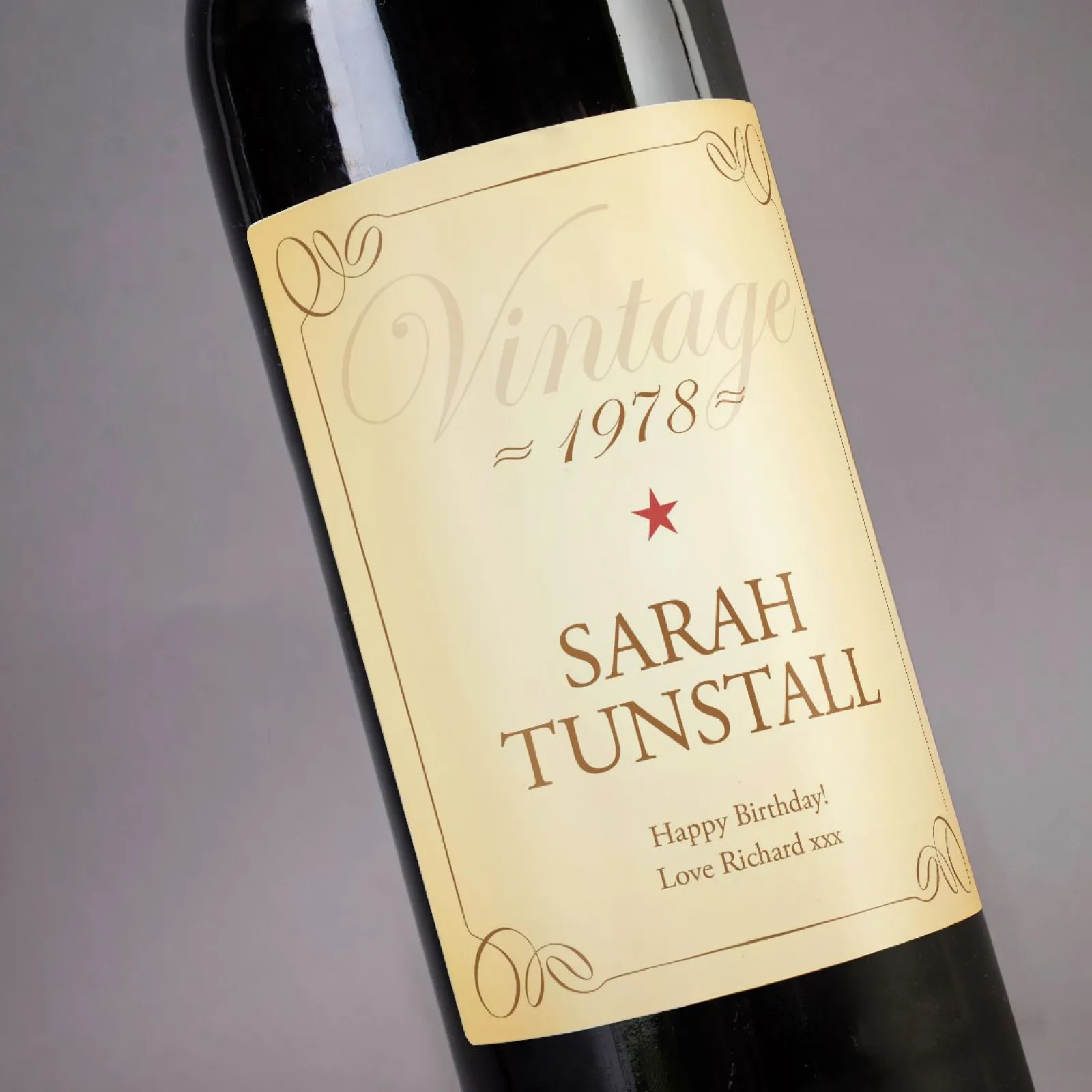 Card Factory Personalised Wine - Vintage Label