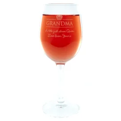 Card Factory Personalised Wine Glass - Grandma Crown