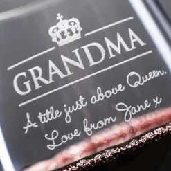 Card Factory Personalised Wine Glass - Grandma Crown