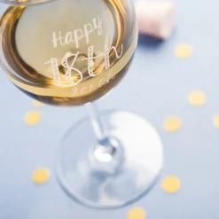 Card Factory Personalised Wine Glass - Happy 18th