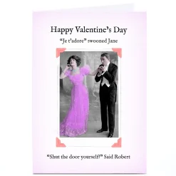 Card Factory Personalised Witty In Pink Valentine's Day Card - J'adore
