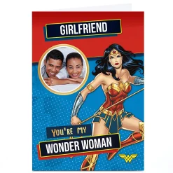 Discount Personalised Wonder Woman Valentine's Day Card - You're My... Photo