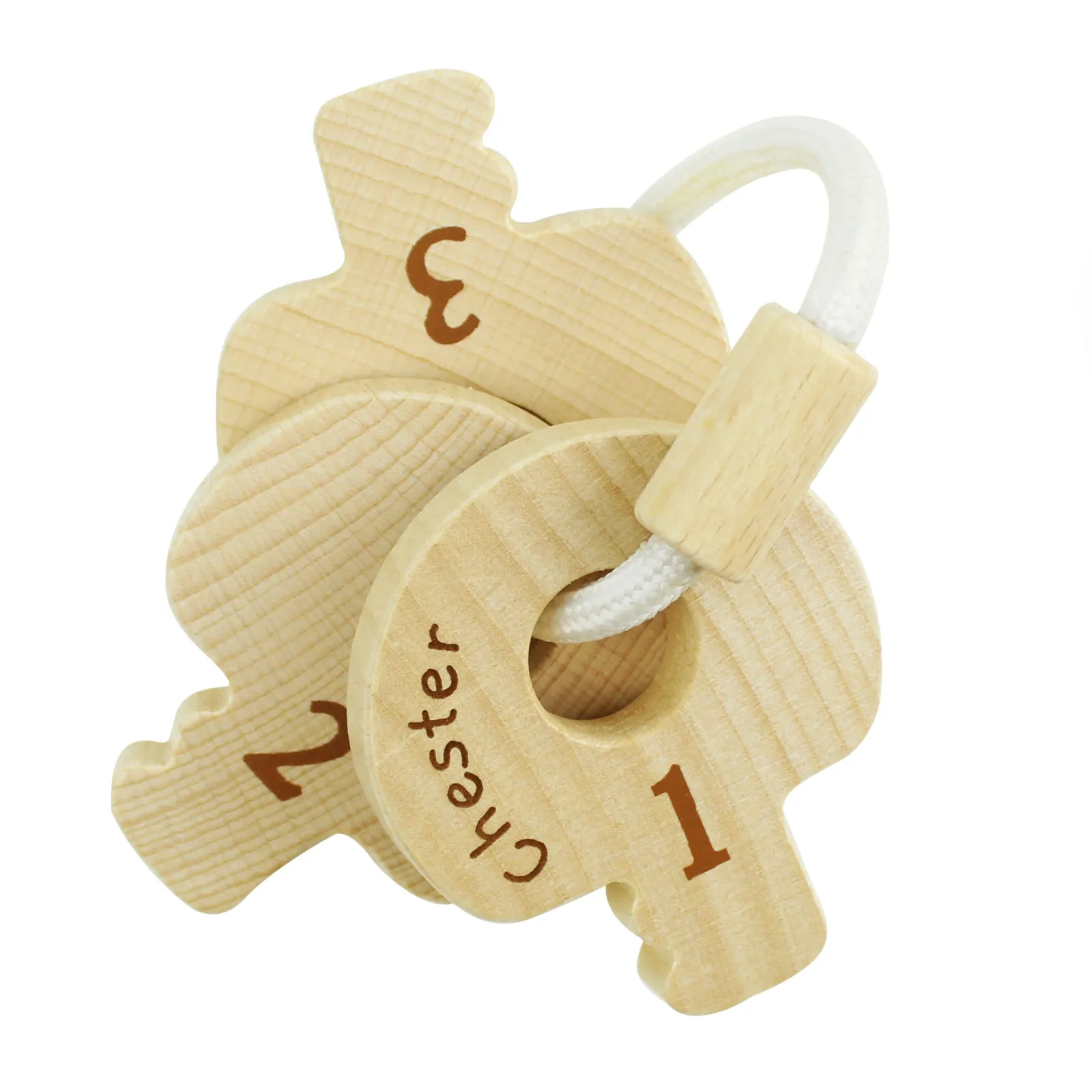 Kids Card Factory Personalised Wooden Baby Keys