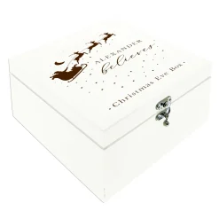 Outlet Personalised Wooden Christmas Eve Box - Believe in Santa Kids Gift Boxes|Jewellery & Keepsakes
