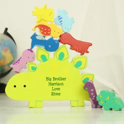 Kids Card Factory Personalised Wooden Dinosaur Stacker Toy
