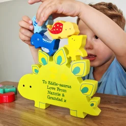 Kids Card Factory Personalised Wooden Dinosaur Stacker Toy