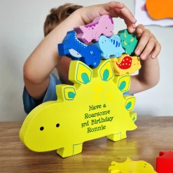 Kids Card Factory Personalised Wooden Dinosaur Stacker Toy