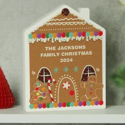 Kids Card Factory Personalised Wooden Gingerbread House Christmas Ornament