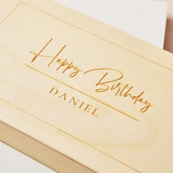 Card Factory Personalised Wooden Happy Birthday Ticket or Money Holder