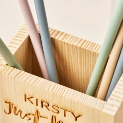 Kids Card Factory Personalised Wooden Pen Pot - Just Kiss and Make Up