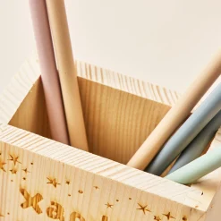 Kids Card Factory Personalised Wooden Pen Pot - Busy Being Creative