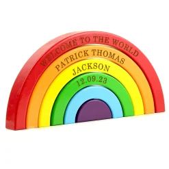 Kids Card Factory Personalised Wooden Rainbow Stacker