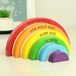 Kids Card Factory Personalised Wooden Rainbow Stacker