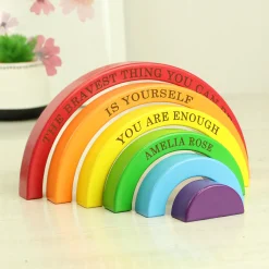 Kids Card Factory Personalised Wooden Rainbow Stacker
