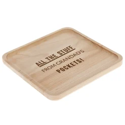Outlet Personalised Wooden Shallow Square Tray - All the Stuff From Grandad's Pockets Jewellery & Keepsakes|Engraved Gifts