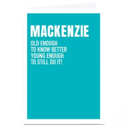 BOY Card Factory Personalised Wordee Birthday Card - Know Better