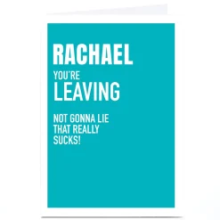 Discount Personalised Wordee Leaving Card - Really Sucks New Job|Leaving