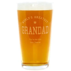 Card Factory Personalised World's Greatest Grandad Pint Glass