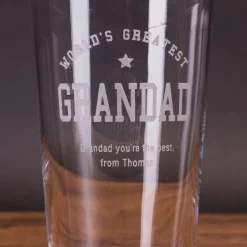 Card Factory Personalised World's Greatest Grandad Pint Glass