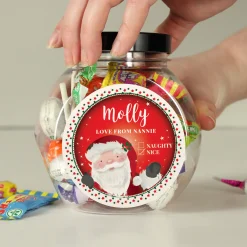Outlet Pesonalised Santa Christmas Sweet Jar Kids Chocolate & Sweets|Gifts For Kids
