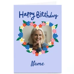Sale Photo Aimee Stevens Birthday Card - Floral Heart Frame, Any Name For Sister|For Niece