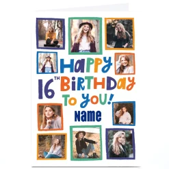 Card Factory Photo Aimee Stevens 16th Birthday Card - 10 Photos, Any Name