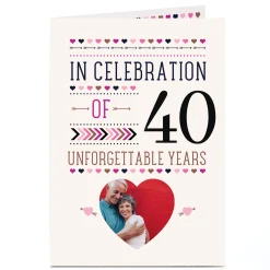 Outlet Photo Anniversary Card - 40 Unforgettable Years Anniversary|Photo