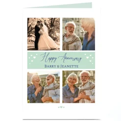 Card Factory Photo Anniversary Card - 4 Photos, 2 Names