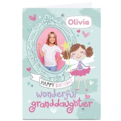 Clearance Photo Bev Hopwood Birthday Card - Wonderful Granddaughter Green Kids For Granddaughter|Granddaughter