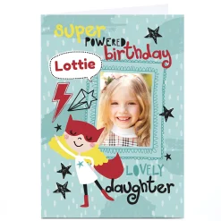 Kids Card Factory Photo Bev Hopwood Birthday Card - Super Powered Daughter