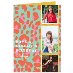 Card Factory Photo Birthday Card - 3 Photos, Have A Fabulous Birthday