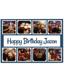 Clearance Photo Birthday Card - 8 Photos Blue & White Photo|For Him