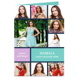 Outlet Photo Birthday Card - 9 Photo Collage Kids For Friend|For Daughter