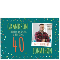 BOY Card Factory Photo Birthday Card - Amazing & Rocking, Editable Age