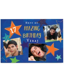 Discount Photo Birthday Card - Amazing Birthday Stars, Editable Age Kids For Son|For Nephew