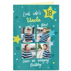 Photo Birthday Card - Any Relation, You're a Star!, Editable Age For Uncle|18Th Birthday