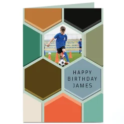 Kids Card Factory Photo Birthday Card - Birthday Hexagons