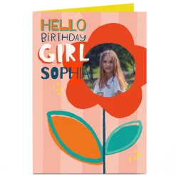 Best Photo Birthday Card - Birthday Girl Flower Kids For Kids|Female Friend