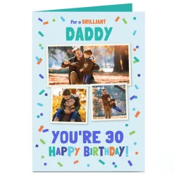 Discount Photo Birthday Card - Brilliant Confetti For Dad|30Th Birthday