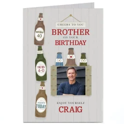 BOY Card Factory Photo Birthday Card - Brother Cheers To You