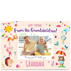Card Factory Photo Birthday Card - Cuddles From The Grandchildren