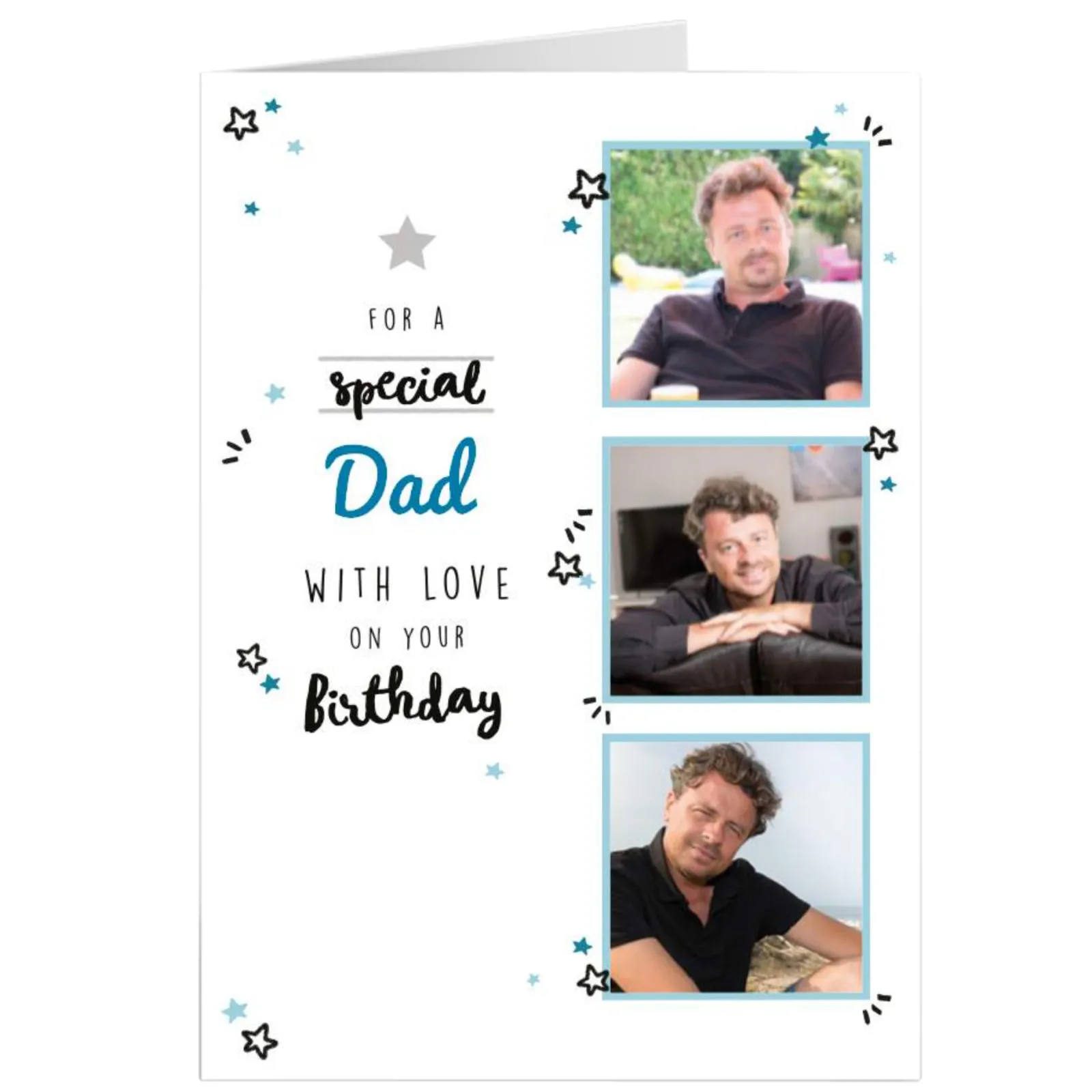 New Photo Birthday Card - Dad With Love For Dad|Dad