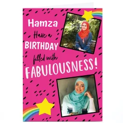 Kids Card Factory Photo Birthday Card - Filled With Fabulousness!