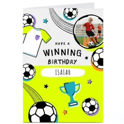 Photo Birthday Card - Football Winning Birthday Kids For Uncle|For Son